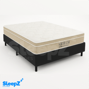Conjunto Box Casal Ortobom Airtech SpringPocket + Base – 138x188x68cm