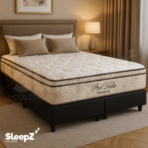 Conjunto Box Queen Ortobom Pró Vida SuperPocket + Base – 158x198x73cm - Imagem 2